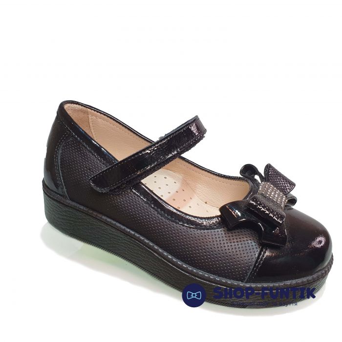 Туфли Minimen черные с бантиком 6525
