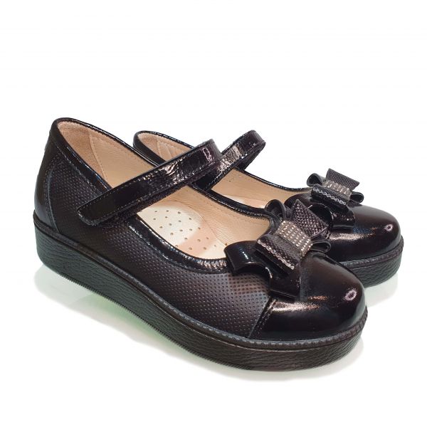 Туфли Minimen черные с бантиком 6525