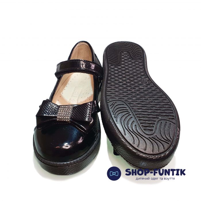 Туфли Minimen черные с бантиком 6525