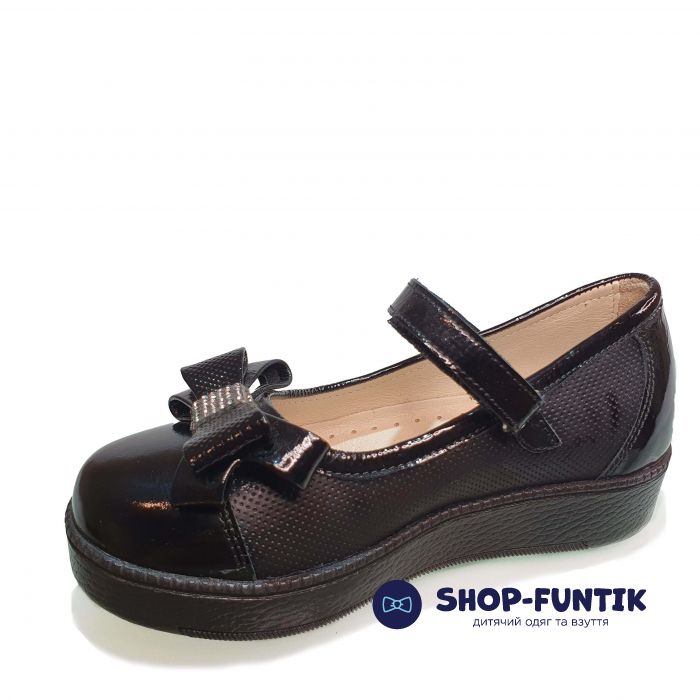 Туфли Minimen черные с бантиком 6525