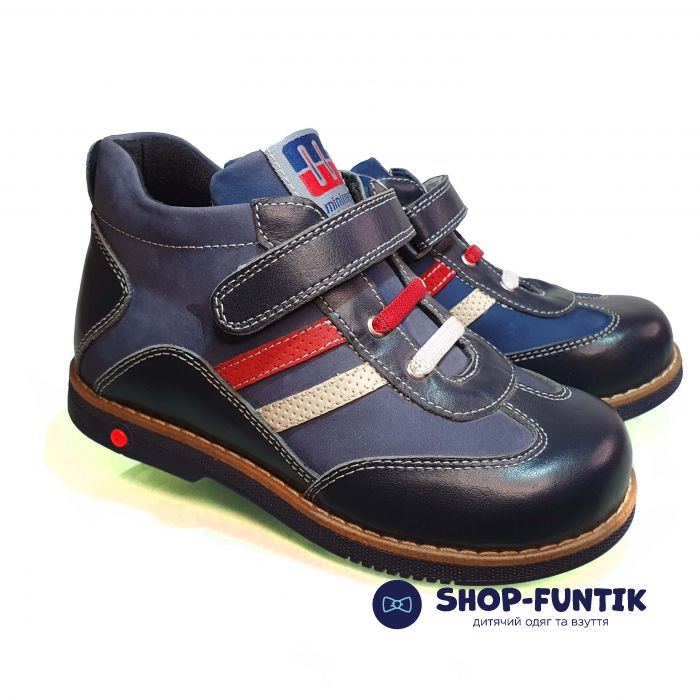 Ботинки Minimen темно-синие с цветными вставками СМ10-43