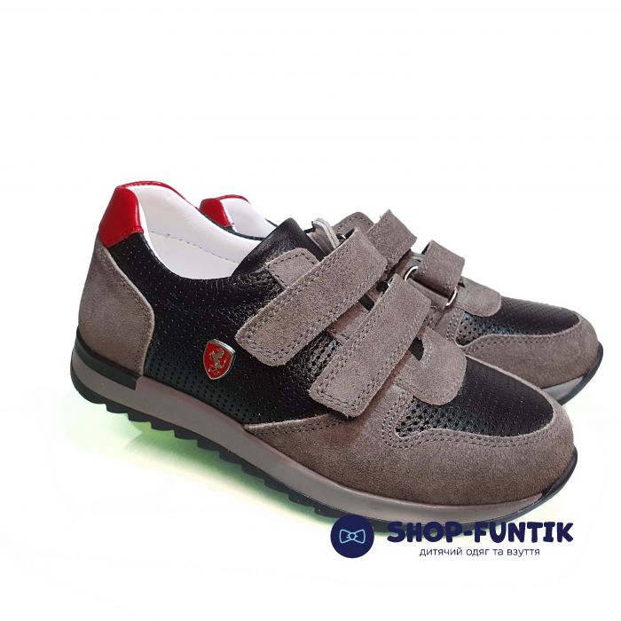 Кроссовки Polipeys черные с серыми вставками 28012