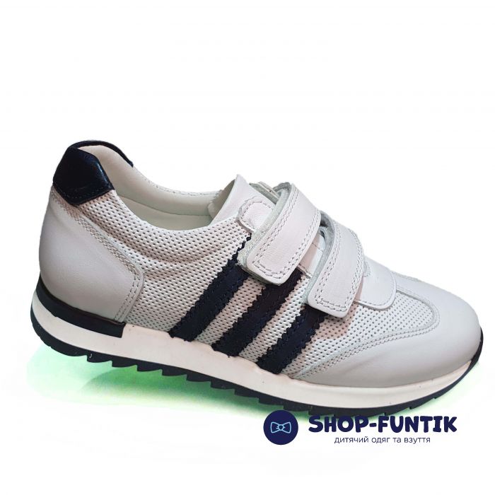 Кроссовки Polipeys белые с черными полосками 2801203