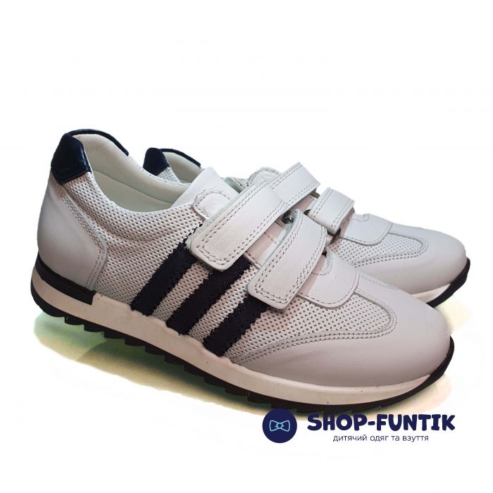 Кроссовки Polipeys белые с черными полосками 2801203