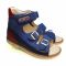 Сандалии Dr.Mymi синие с красными вставками высокие 407-58-1