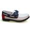 Мокасины Minimen белые с синими и красными вставками 3003