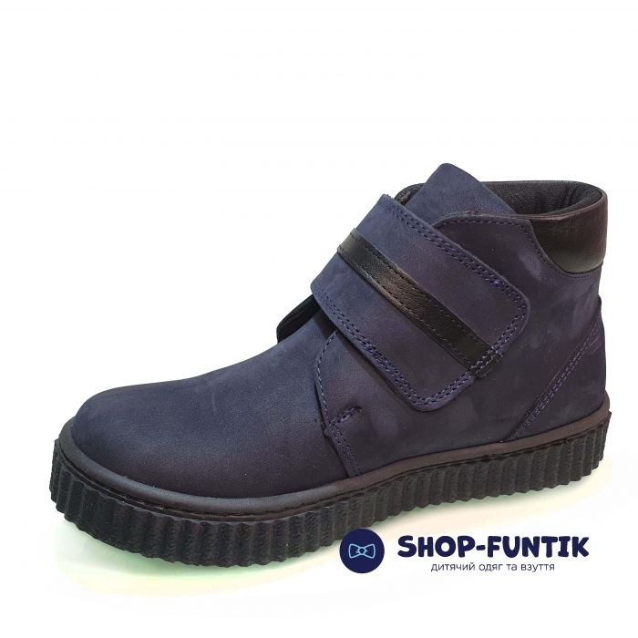Ботинки Panda темно-синие на широкой липучке 012