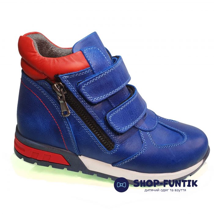 Ботинки Polipey голубые с декоративной молнией 77901