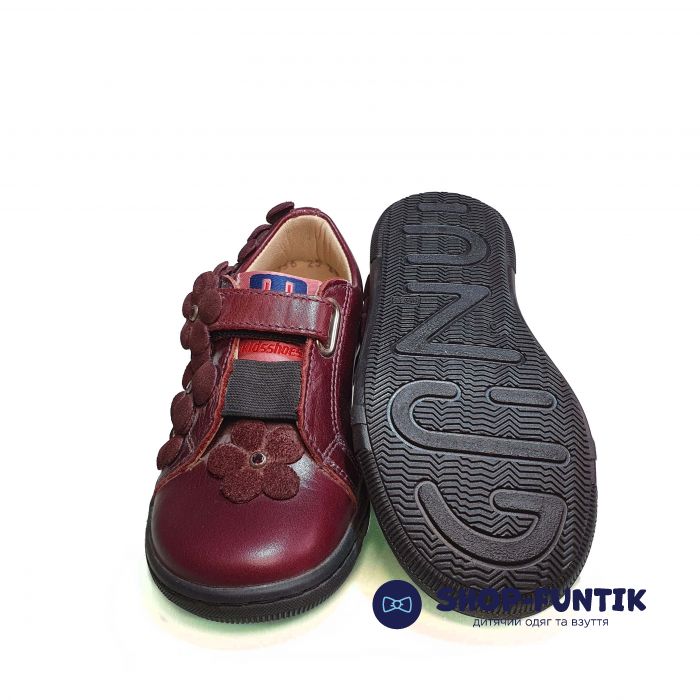 Кроссовки Minimen бордовые с цветочками 4356