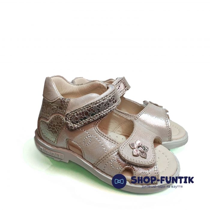 Сандалии Minimen бежывые с сердечком 1173