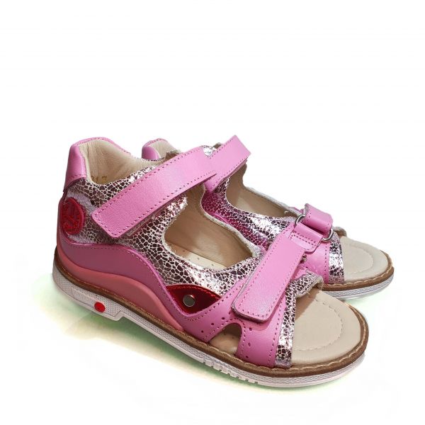 Сандалии Minimen розовые с цветными вставками ВВ01-12