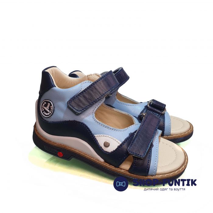 Сандалии Minimen синие с бело-голубыми вставками ВВ01