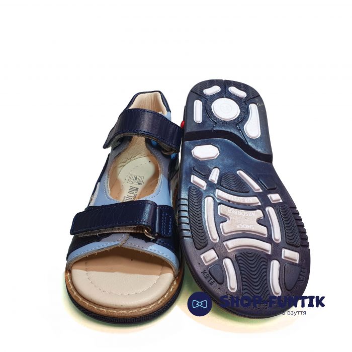 Сандалии Minimen синие с бело-голубыми вставками ВВ01