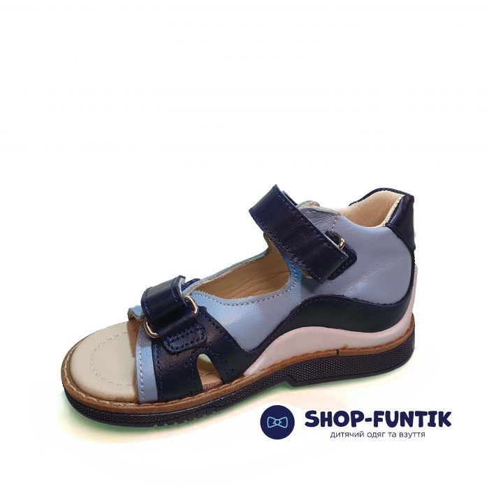 Сандалии Minimen синие с бело-голубыми вставками ВВ01
