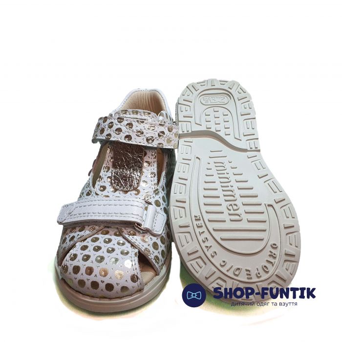 Сандалии Minimen белые с золотистым притом 1176