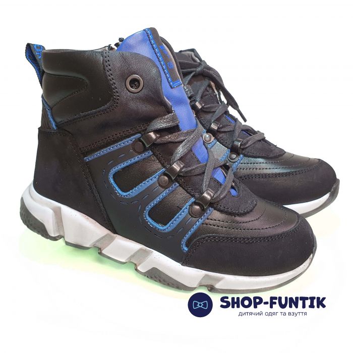 Ботинки Tiflani черные с декоративной шнуровкой B-952