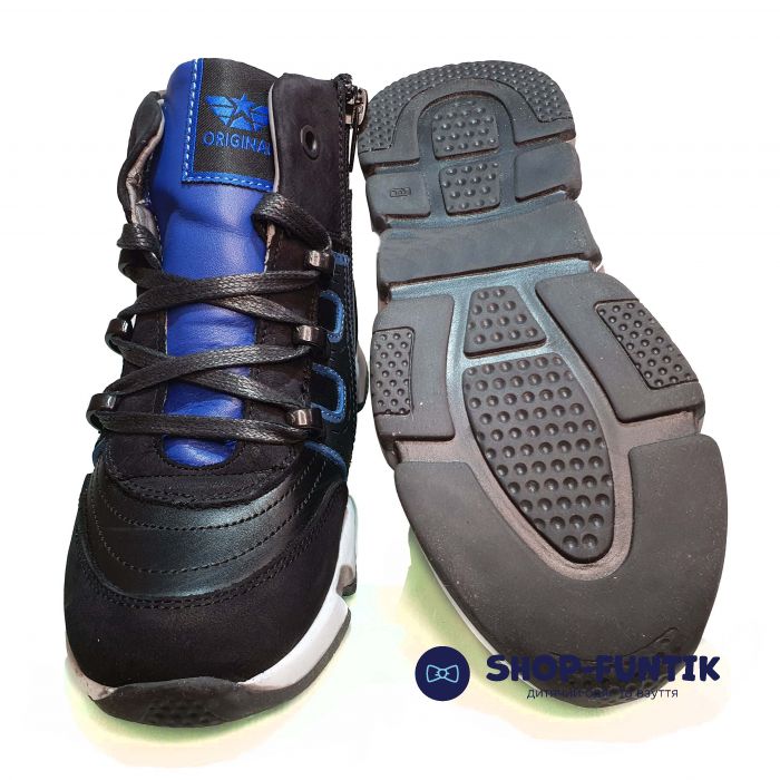 Ботинки Tiflani черные с декоративной шнуровкой B-952