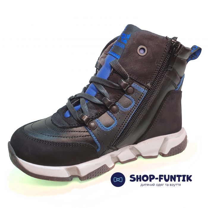 Ботинки Tiflani черные с декоративной шнуровкой B-952