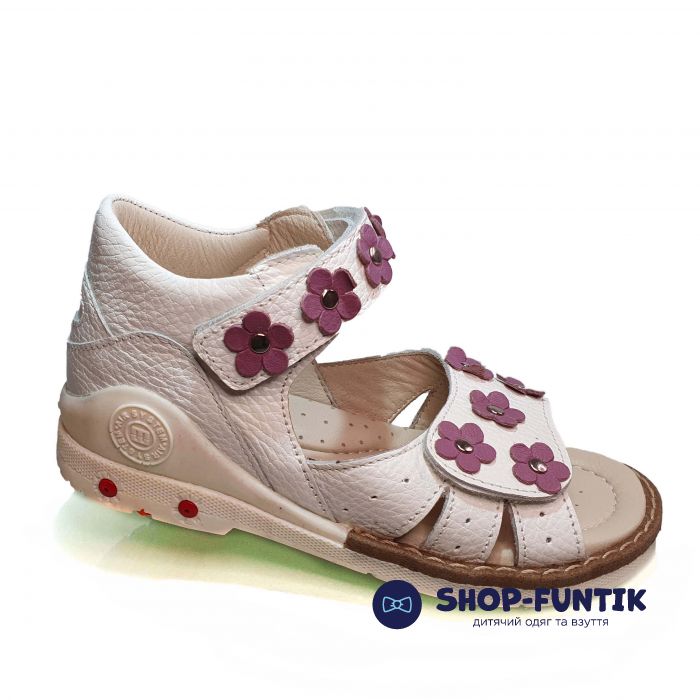 Сандалии Minimen белые с цветочком 1712