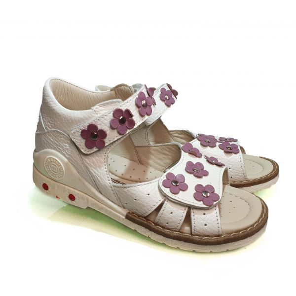 Сандалии Minimen белые с цветочком 1712