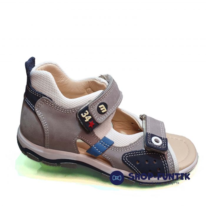 Сандалии Minimen серые открытые 04-295