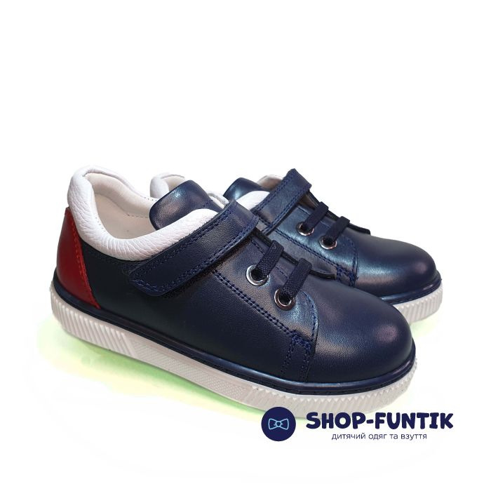 Кроссовки Tunel темно-синие на липучке 19158
