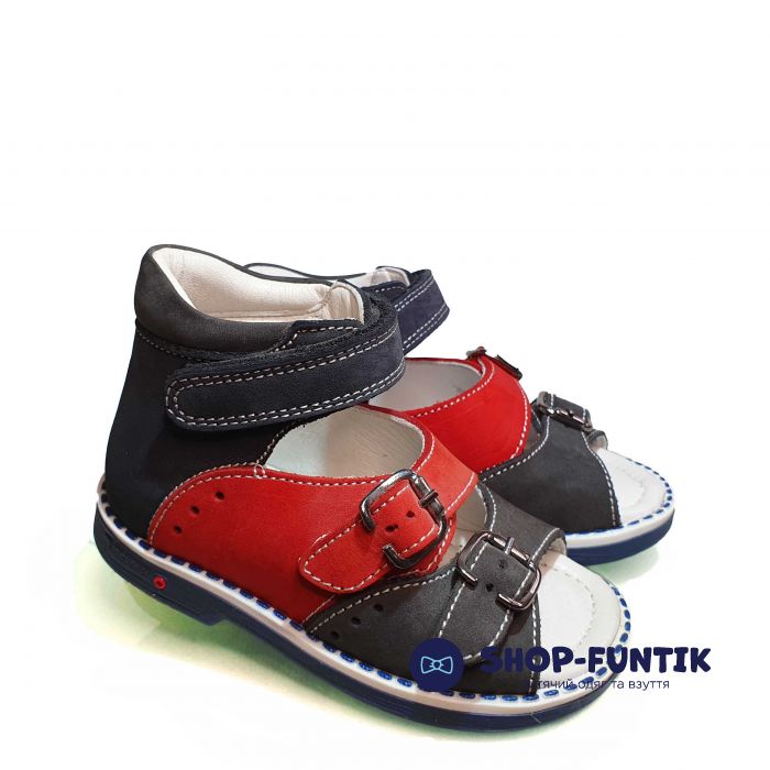 Сандалии Tunel темно-синие с красной вставкой 1252
