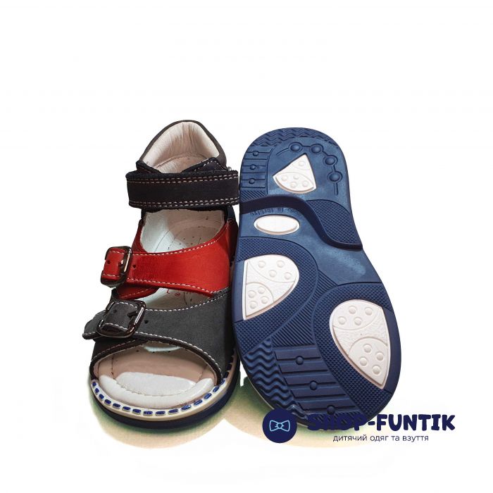 Сандалии Tunel темно-синие с красной вставкой 1252