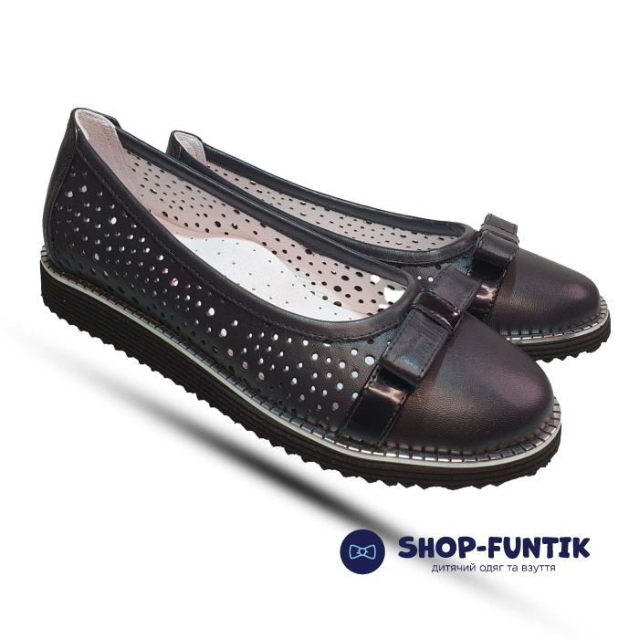 Туфли Tunel черные со сквозной перфорацией 215