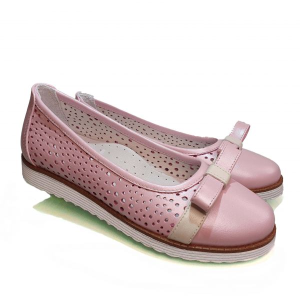 Туфли Tunel  светло-розовые со сквозной перфорацией 200-15