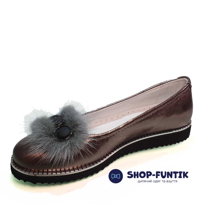 Туфли Tunel коричневые с декоративным мехом 200-12