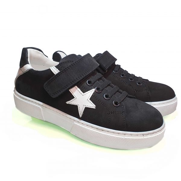 Кроссовки Tunel черные с белой звездой 2083