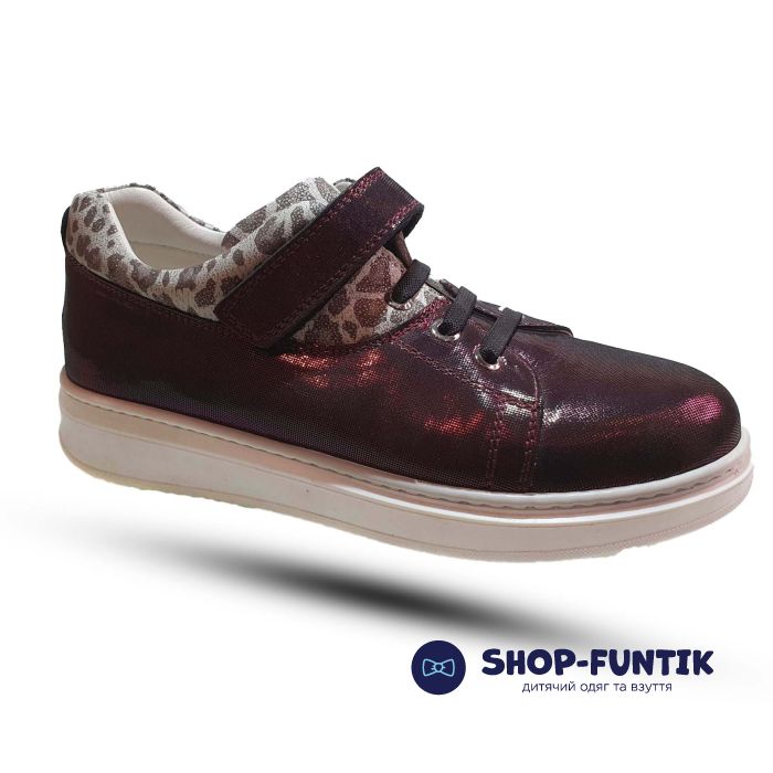 Туфли Tunel темно-бордовые с лазерным напылением 32