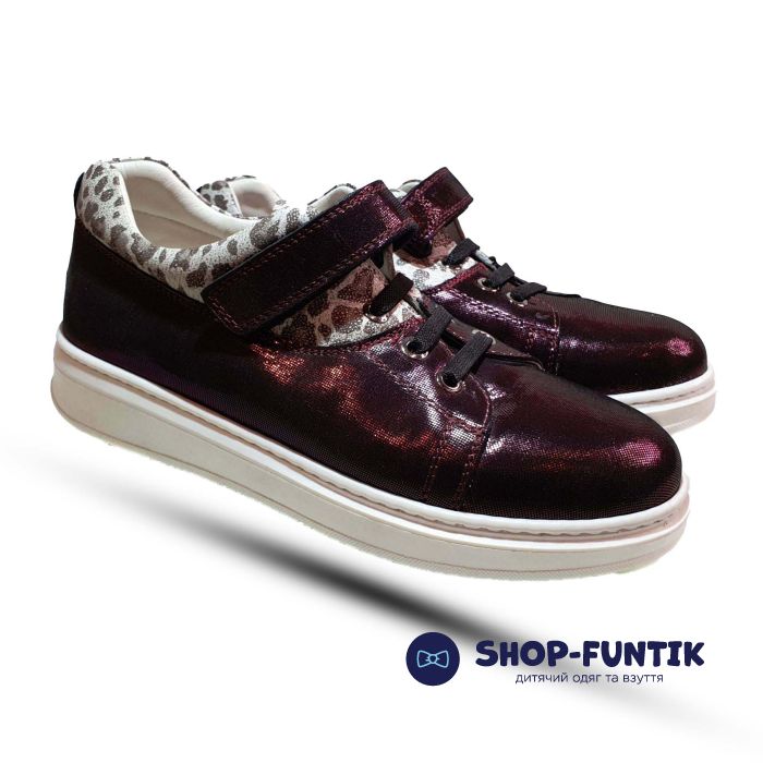 Туфли Tunel темно-бордовые с лазерным напылением 32