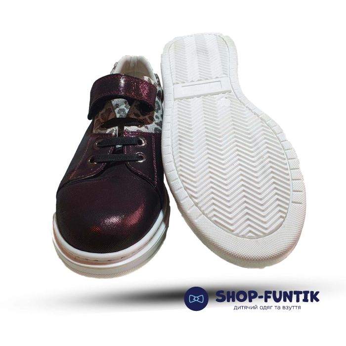 Туфли Tunel темно-бордовые с лазерным напылением 32