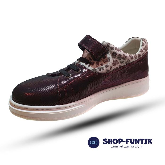 Туфли Tunel темно-бордовые с лазерным напылением 32