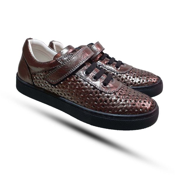 Туфли Tunel золотисто-коричневые с застежкой-липучка 1615