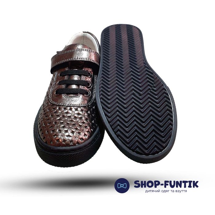 Туфли Tunel золотисто-коричневые с застежкой-липучка 1615