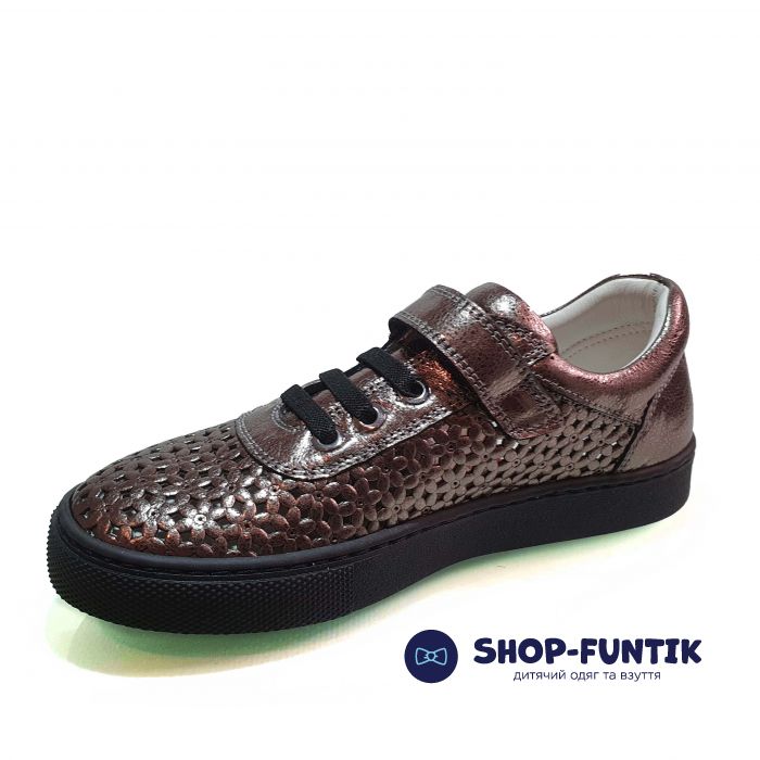 Туфли Tunel золотисто-коричневые с застежкой-липучка 1615