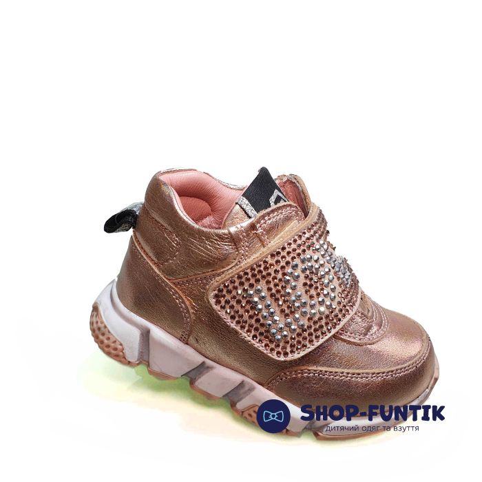 Кроссовки Tiflani пудровые с широкой липучкой 181