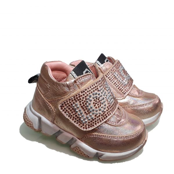 Кроссовки Tiflani пудровые с широкой липучкой 181