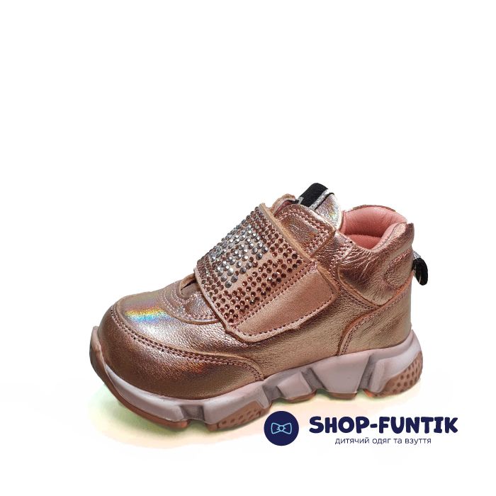 Кроссовки Tiflani пудровые с широкой липучкой 181