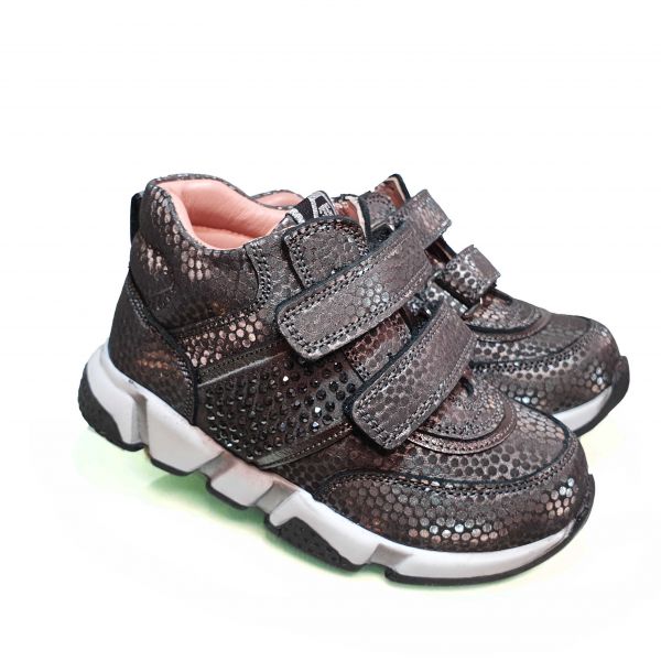 Кроссовки Tіflani темно-серые усыпаны стразами 18B