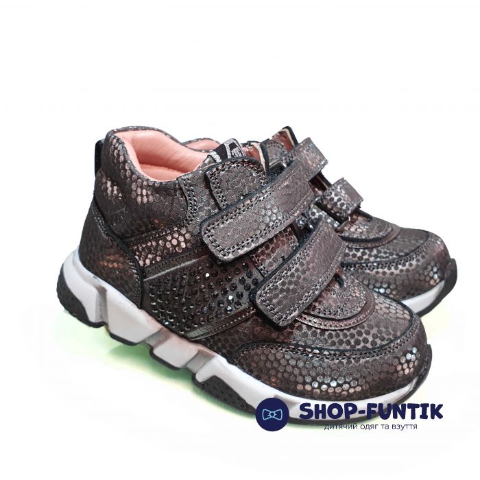 Кроссовки Tіflani темно-серые усыпаны стразами 18B