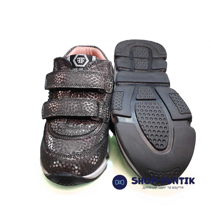 Кроссовки Tіflani темно-серые усыпаны стразами 18B