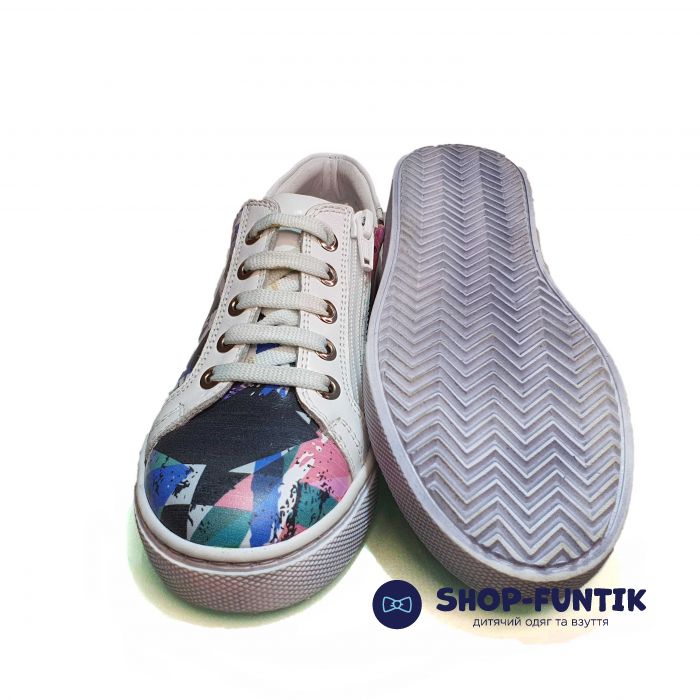 Слипоны Tunel разноцветные  с  абстрактным принтом 1615