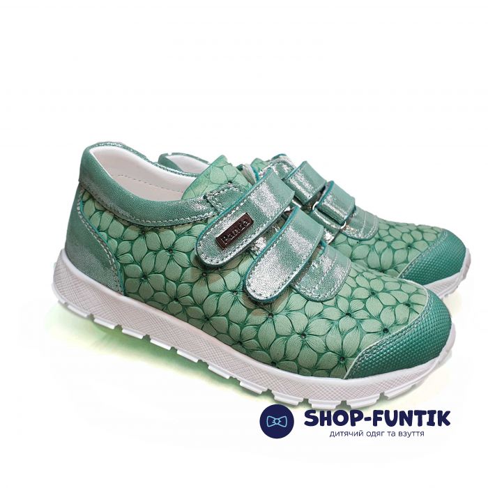 Кроссовки Panda зеленые с цветочным оттиском 884