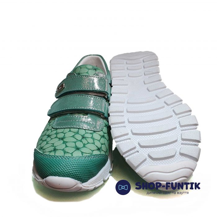 Кроссовки Panda зеленые с цветочным оттиском 884