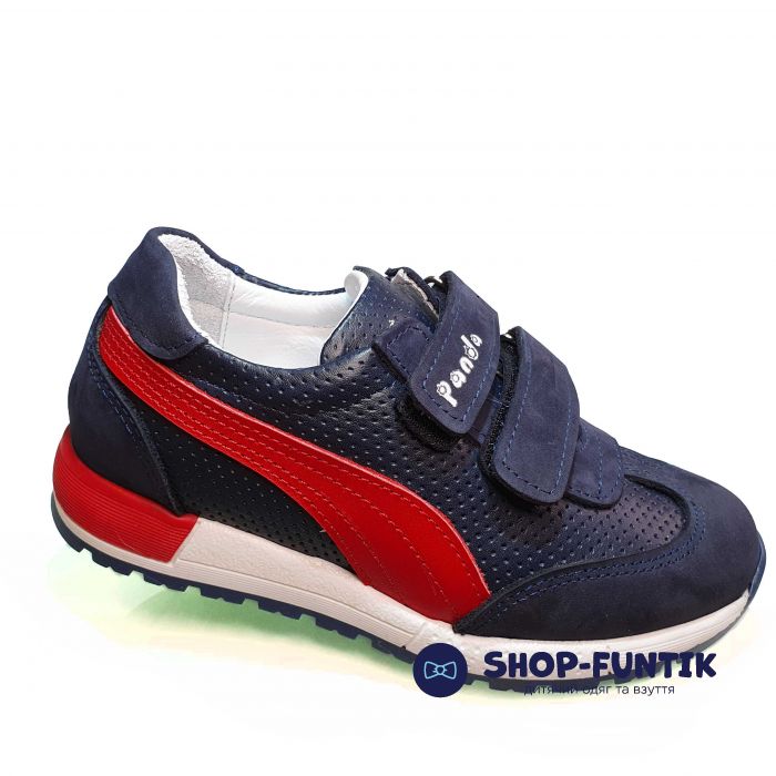 Кроссовки Panda темно-синие с красной полосой 508