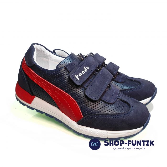 Кроссовки Panda темно-синие с красной полосой 508